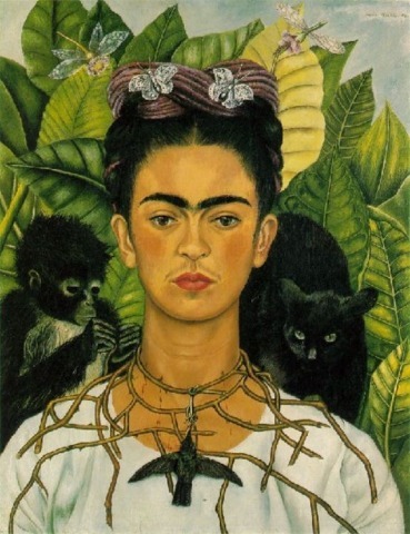 Autorretrato con collar de espinas (1940)